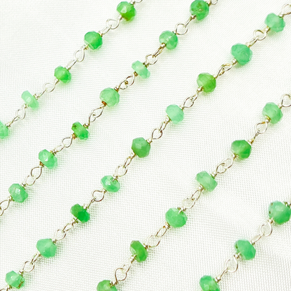 Chrysoprase Sterling Silver Wire Chain