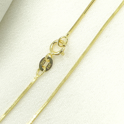 14K Solid Yellow Gold Snake Box Necklace