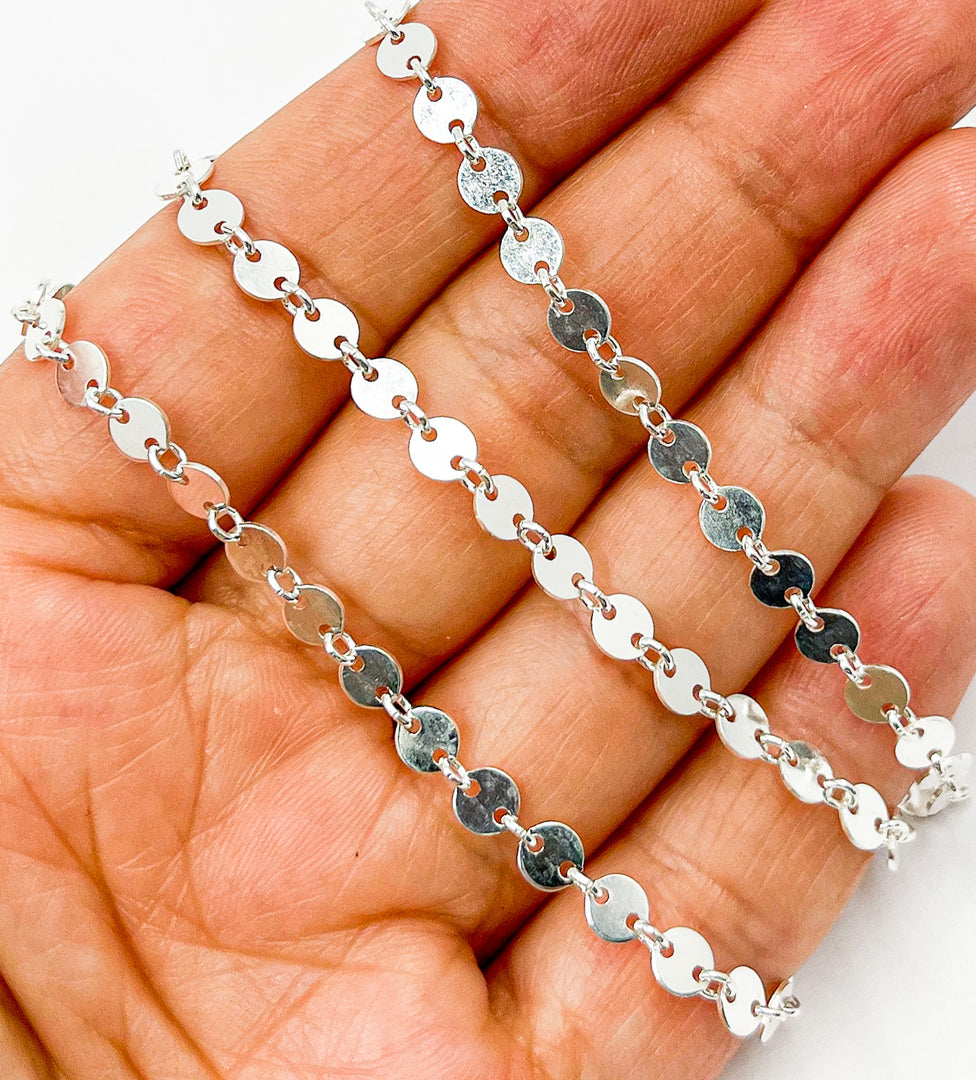 925 Sterling Silver Smooth Disc Chain. 957SS