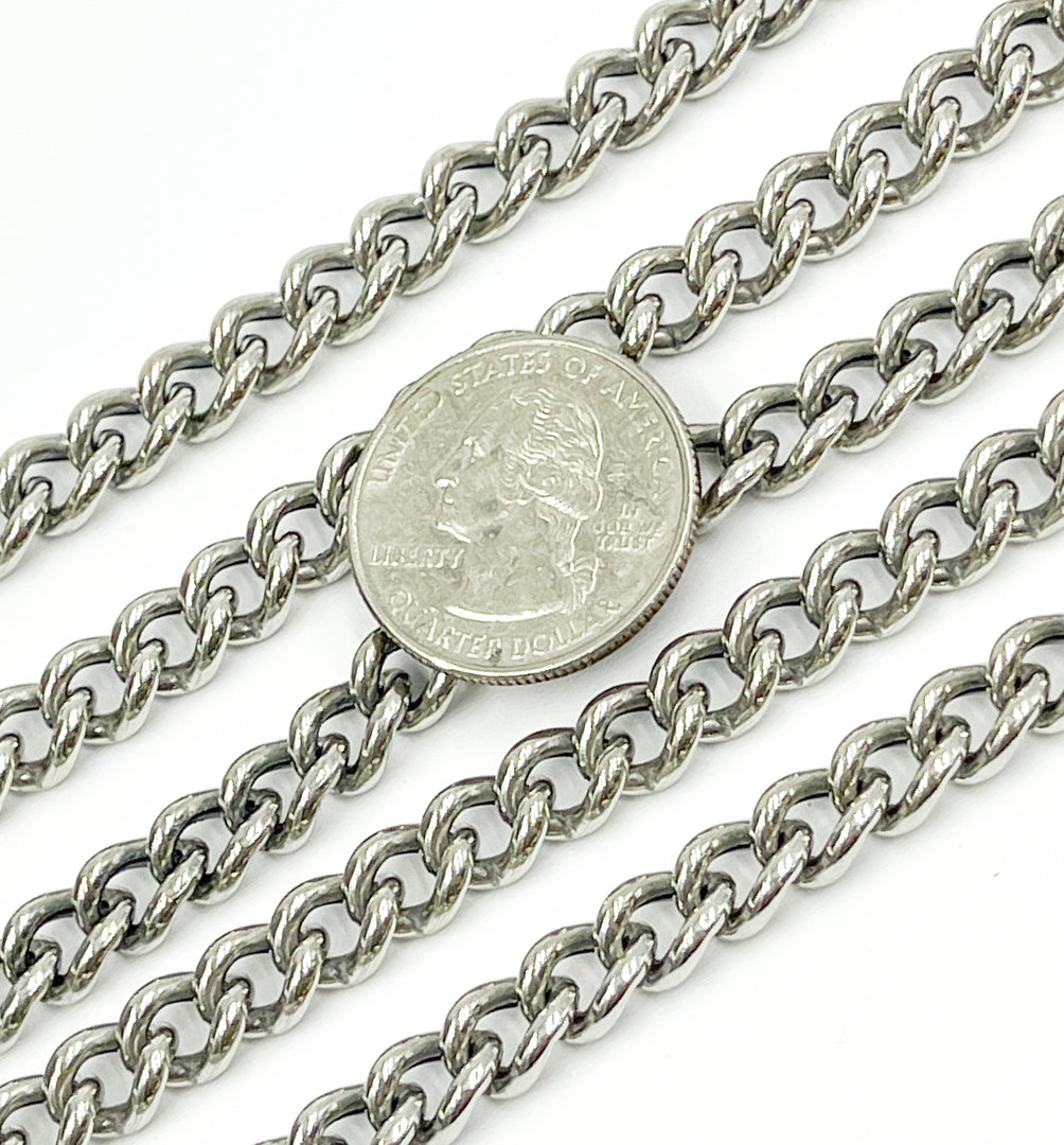 Oxidized 925 Sterling Silver Curb Chain. Y5OX