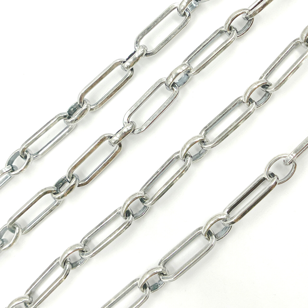 Oxidized 925 Sterling Silver  Paperclip Chain. V165OX