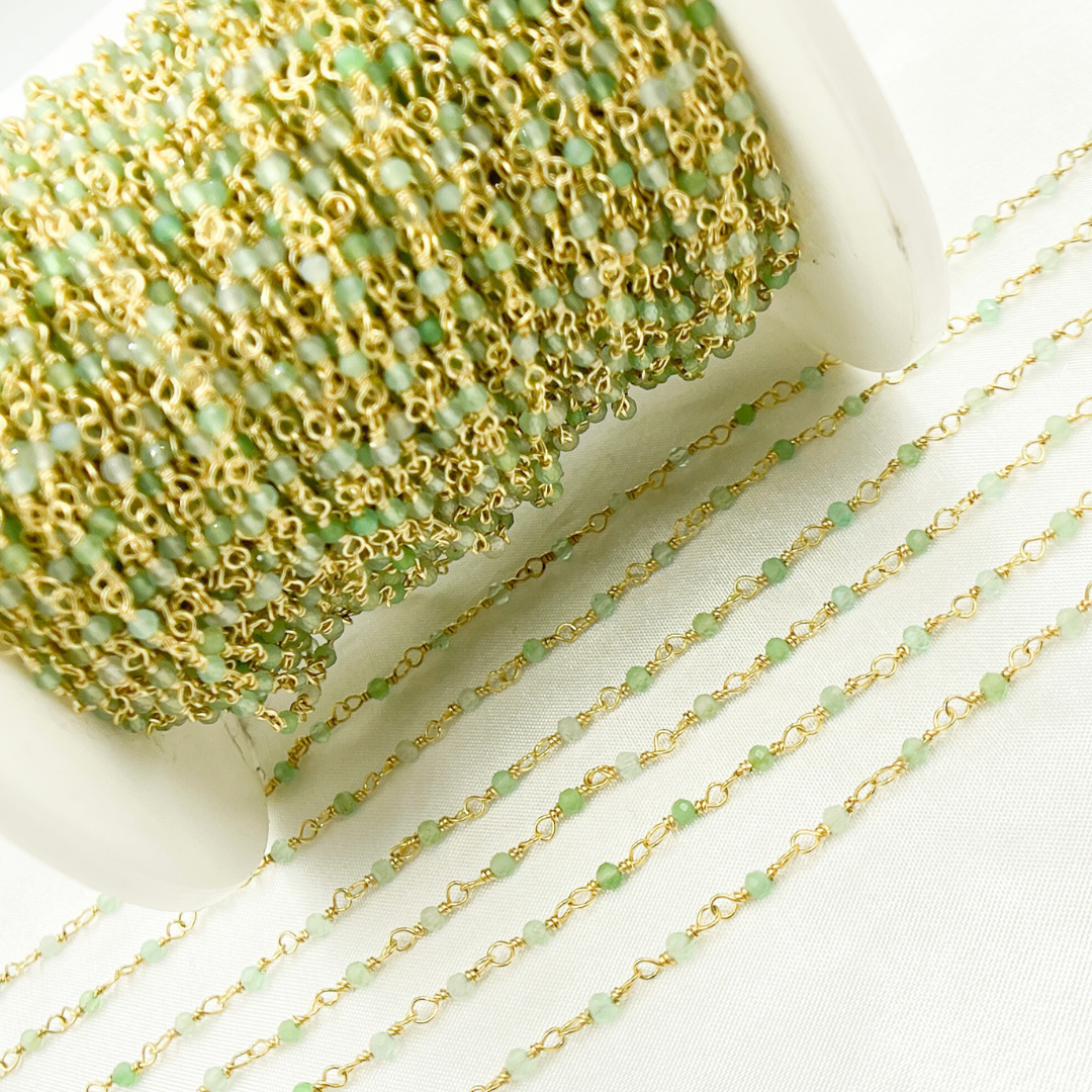 Chrysoprase Wire Wrap Chain