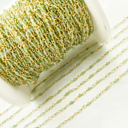 Chrysoprase Wire Wrap Chain