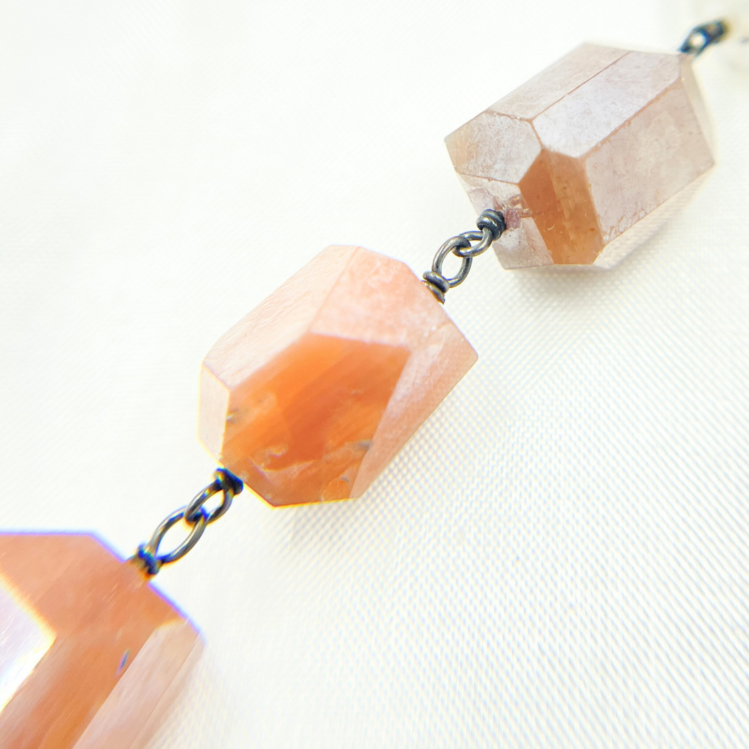 Coated Organic Multi Moonstone Oxidized Wire Chain