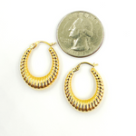 Load image into Gallery viewer, 14K Solid Gold Two Tone Twisted Hoop with Texture
