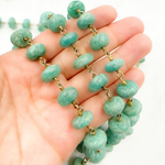 Load image into Gallery viewer, Amazonite Gold Plated Wire Chain. AMZ15
