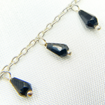 Load image into Gallery viewer, Black Spinel Drop Dangle 925 Sterling Silver Wire Chain. BSP36
