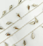 Load image into Gallery viewer, Steel Pyrite Drop Dangle 925 Sterling Silver Wire Chain. PYR24
