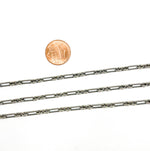 Load image into Gallery viewer, Oxidized 925 Sterling Silver Twisted 1 Oval &amp; 3 Round Link Chain. 569OX
