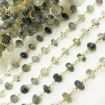 Load image into Gallery viewer, Green Rutile Gold Plated Wire Chain. GRU10
