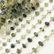 Green Rutile Gold Plated Wire Chain