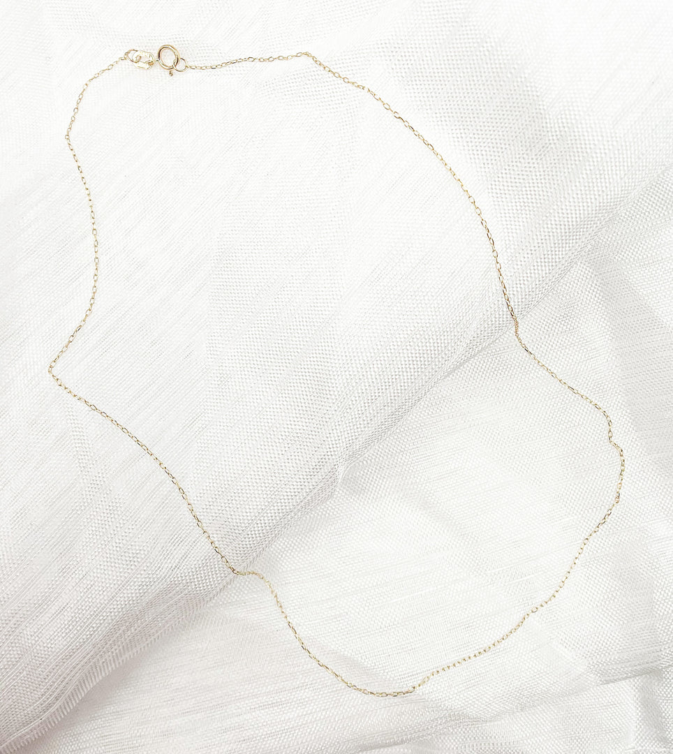 020KF17D. 14K Solid Gold Finished Cable Chain