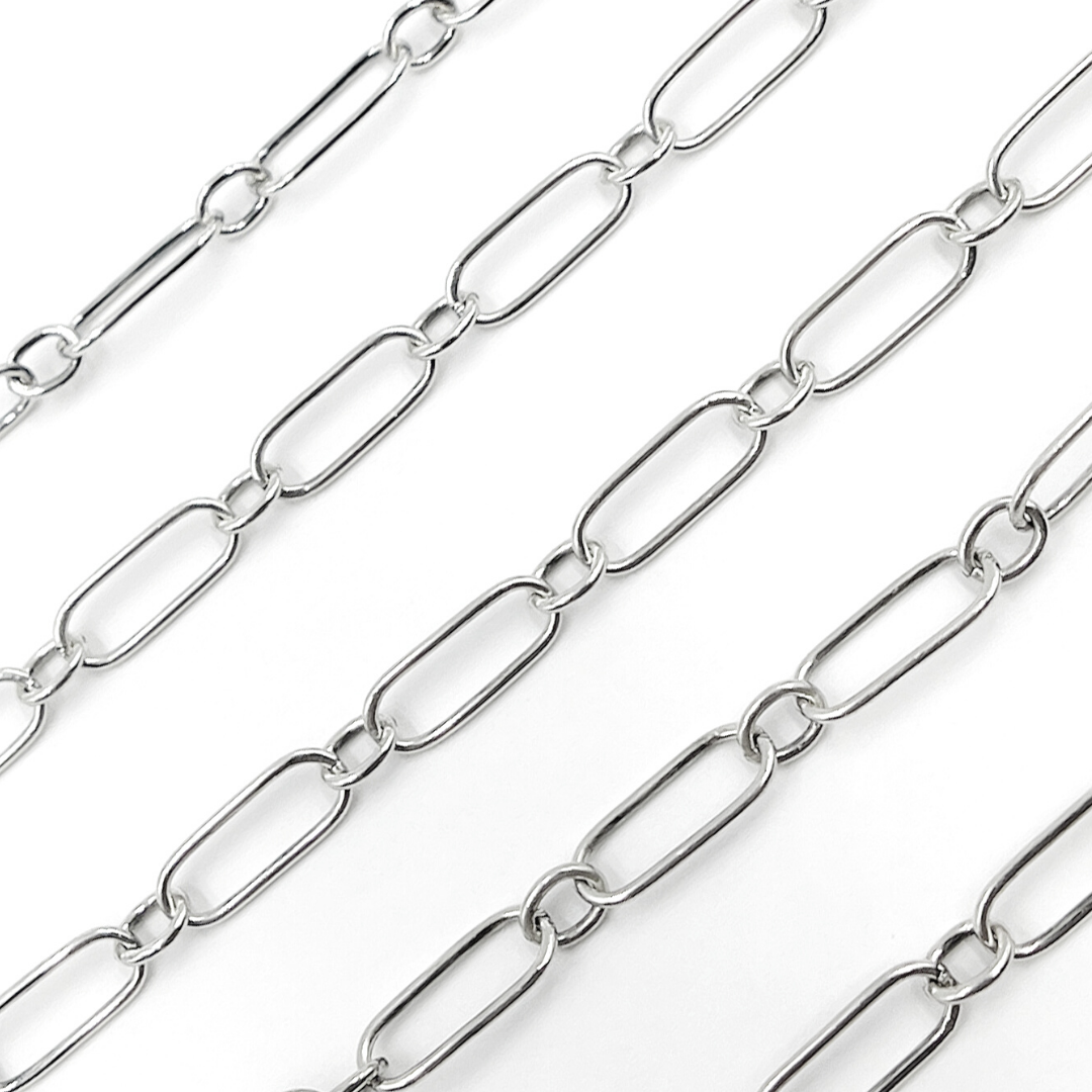 Oxidized 925 Sterling Silver Paper Clip Chain. 281OX