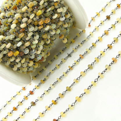 Ethiopian Opal Oxidized Wire Chain.