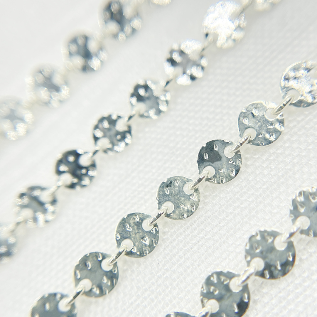 957FDSS. 925 Sterling Silver Textured Disc Chain