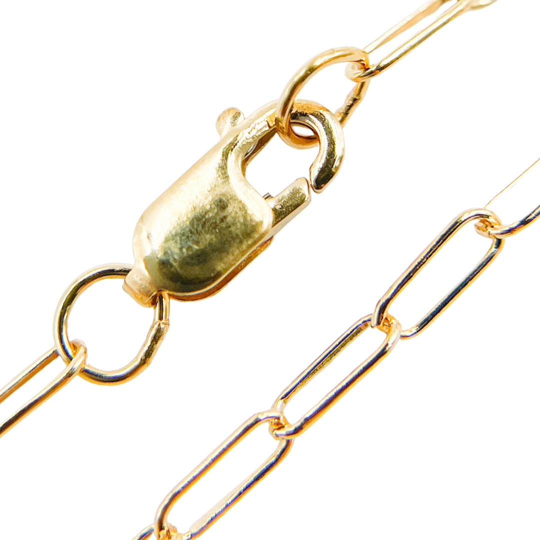 14k Gold Filled Finished Paperclip Link Necklace. 1606Necklace