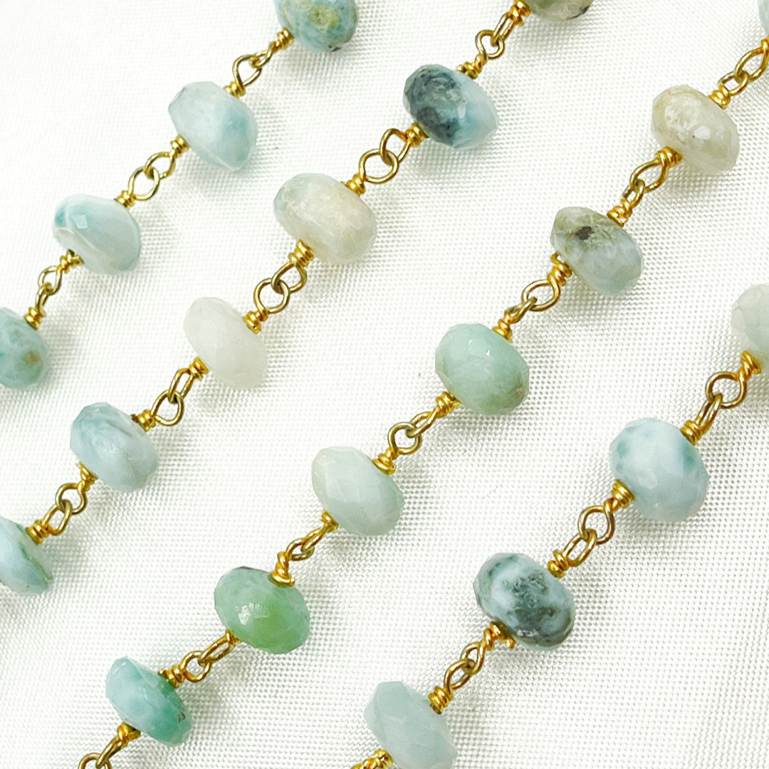 Larimar Gold Plated Wire Chain