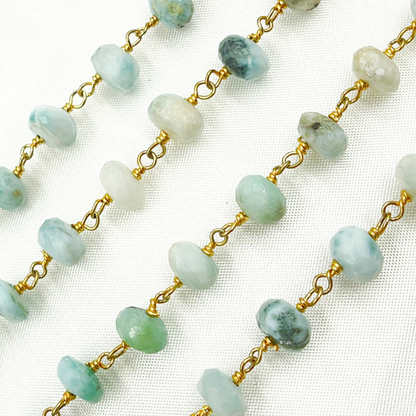 Larimar Gold Plated Wire Chain