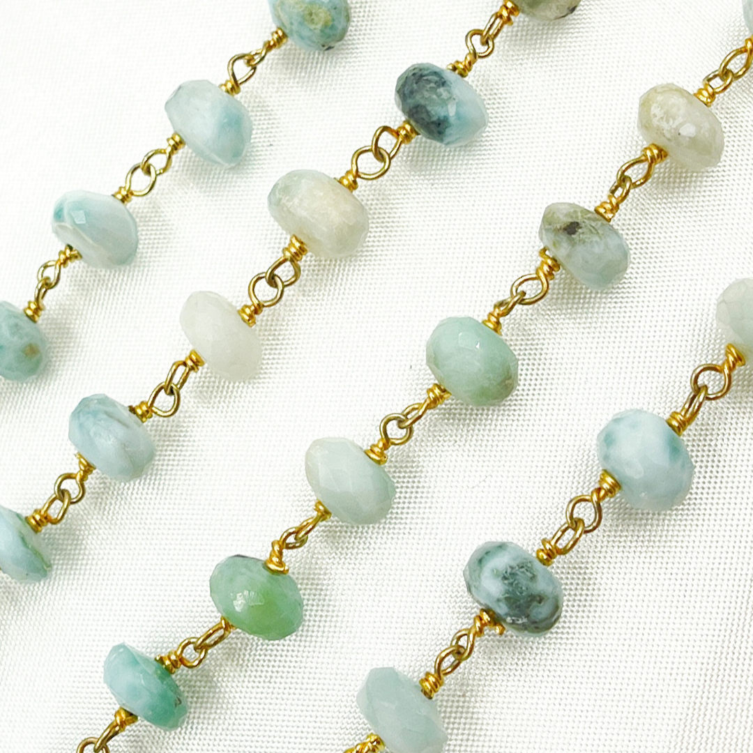 Larimar Gold Plated Wire Chain. LAR3