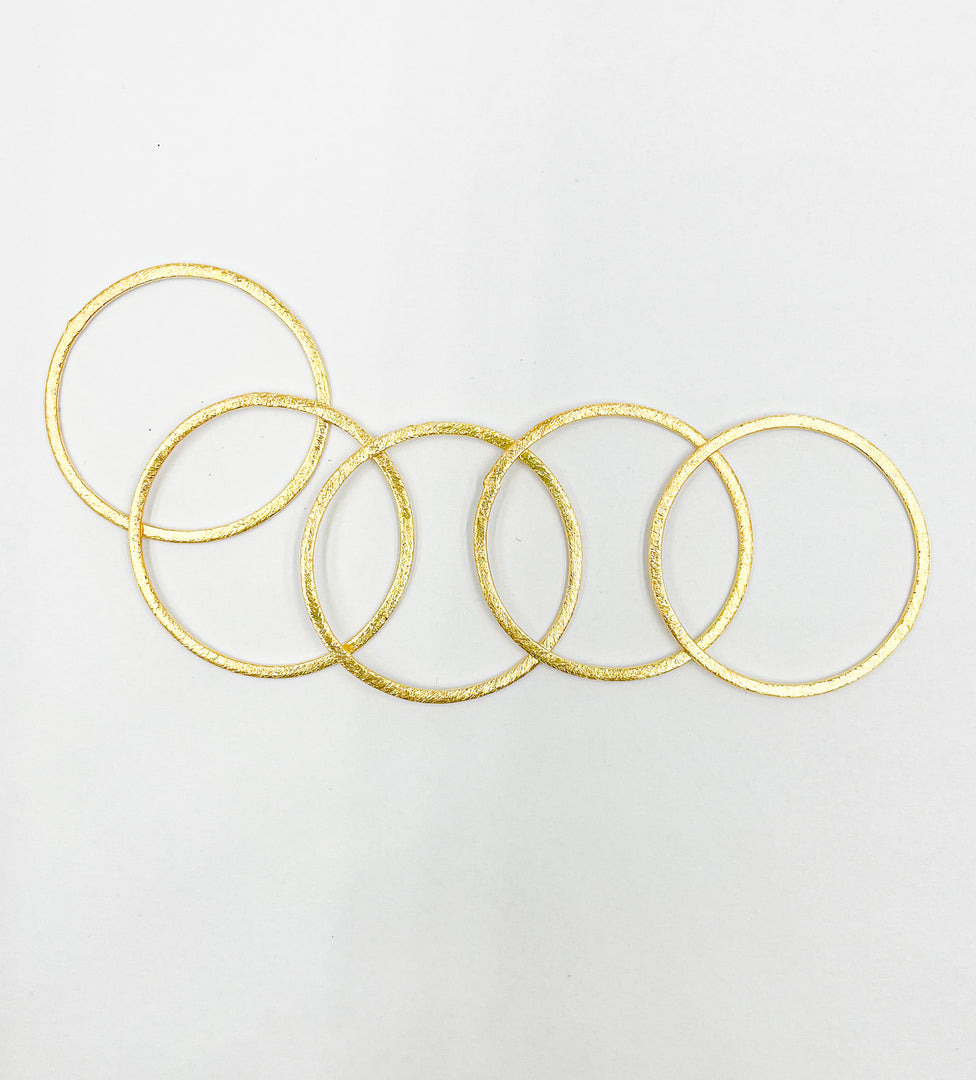 Gold Plated 925 Sterling Silver Connector Circle 35 mm. GPBS6