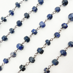 Load image into Gallery viewer, Dyed Blue Sapphire Oxidized Wire Chain. DYS2
