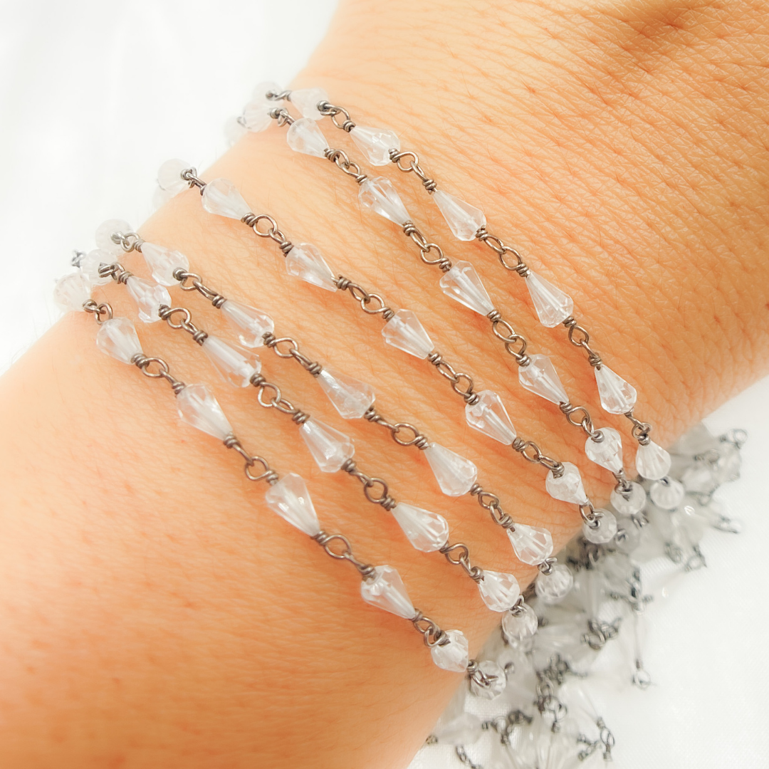 Crystal Quartz Oxidized Wire Chain