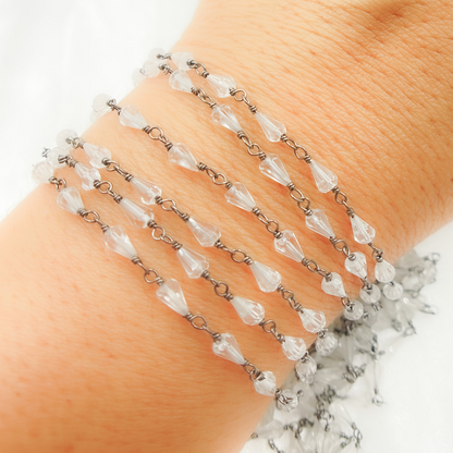 Crystal Quartz Oxidized Wire Chain