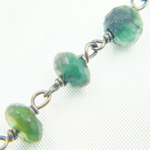 Load image into Gallery viewer, Emerald Oxidized Wire Chain. EME6
