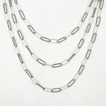 Load image into Gallery viewer, 925 Sterling Silver Sparkle Paperclip Diamond Cut Oval Chain. V10SB
