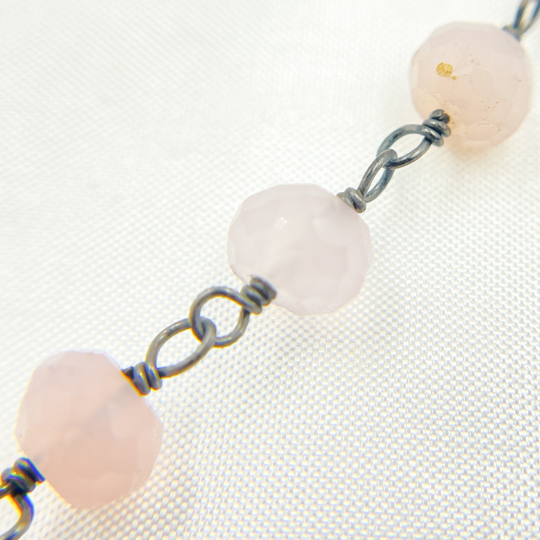 Rose Chalcedony Oxidized Wire Chain