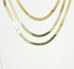 Load image into Gallery viewer, 925 Sterling Silver Herringbone Gold Plated 5.5 mm width Necklace. HER3GPNecklace
