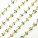 Load image into Gallery viewer, Coated Labradorite Gold Plated Wire Chain. CLB44
