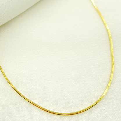 14K Solid Yellow Gold Snake Box Necklace