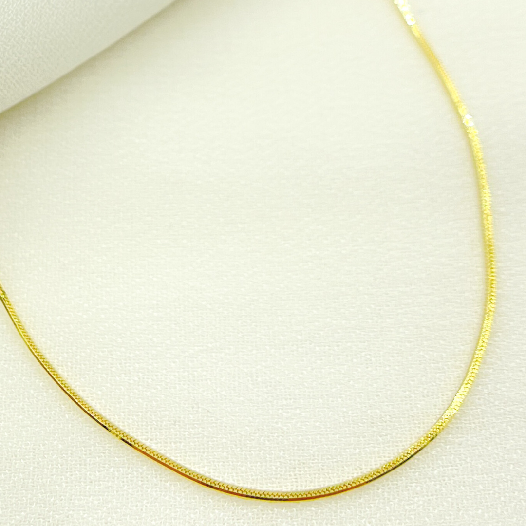 024G2CQT4P3. 14K Solid Yellow Gold Snake Box Necklace