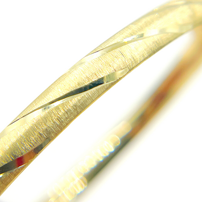 14K Solid Gold Matte Textured Bangle