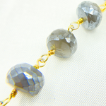 Load image into Gallery viewer, Coated Grey Moonstone Gold Plated Wire Chain. CMS81
