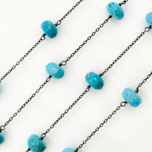 Turquoise Oxidized Connected Wire Chain.