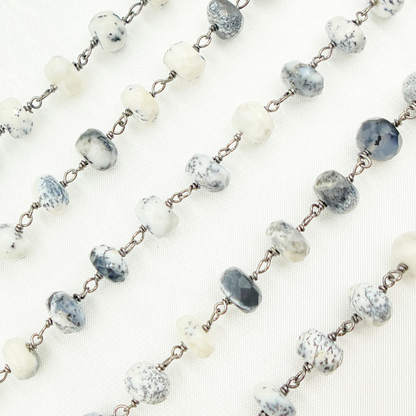 Dendrite Opal Oxidized Wire Chain