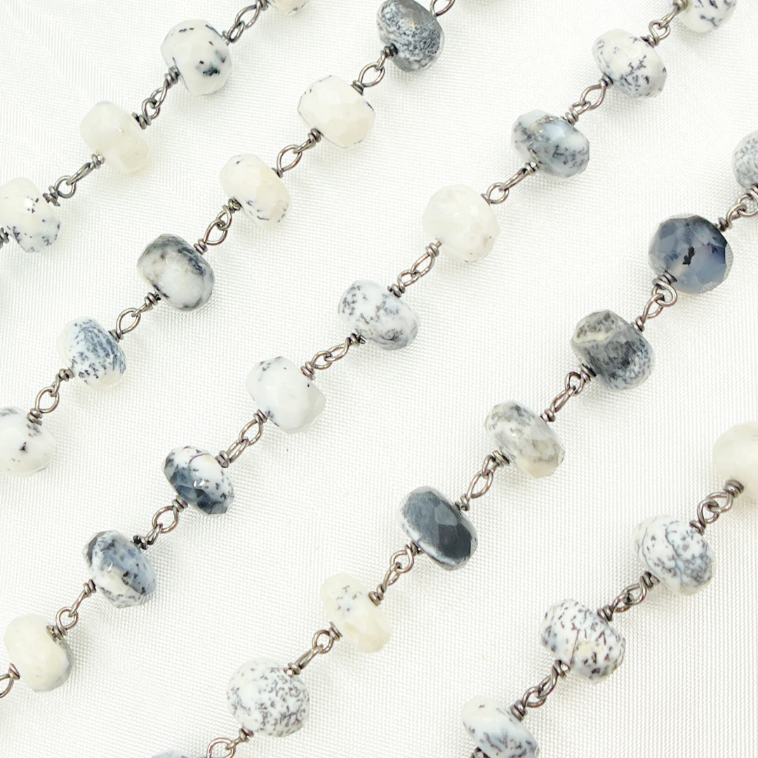 Dendrite Opal Oxidized Wire Chain. DEN10