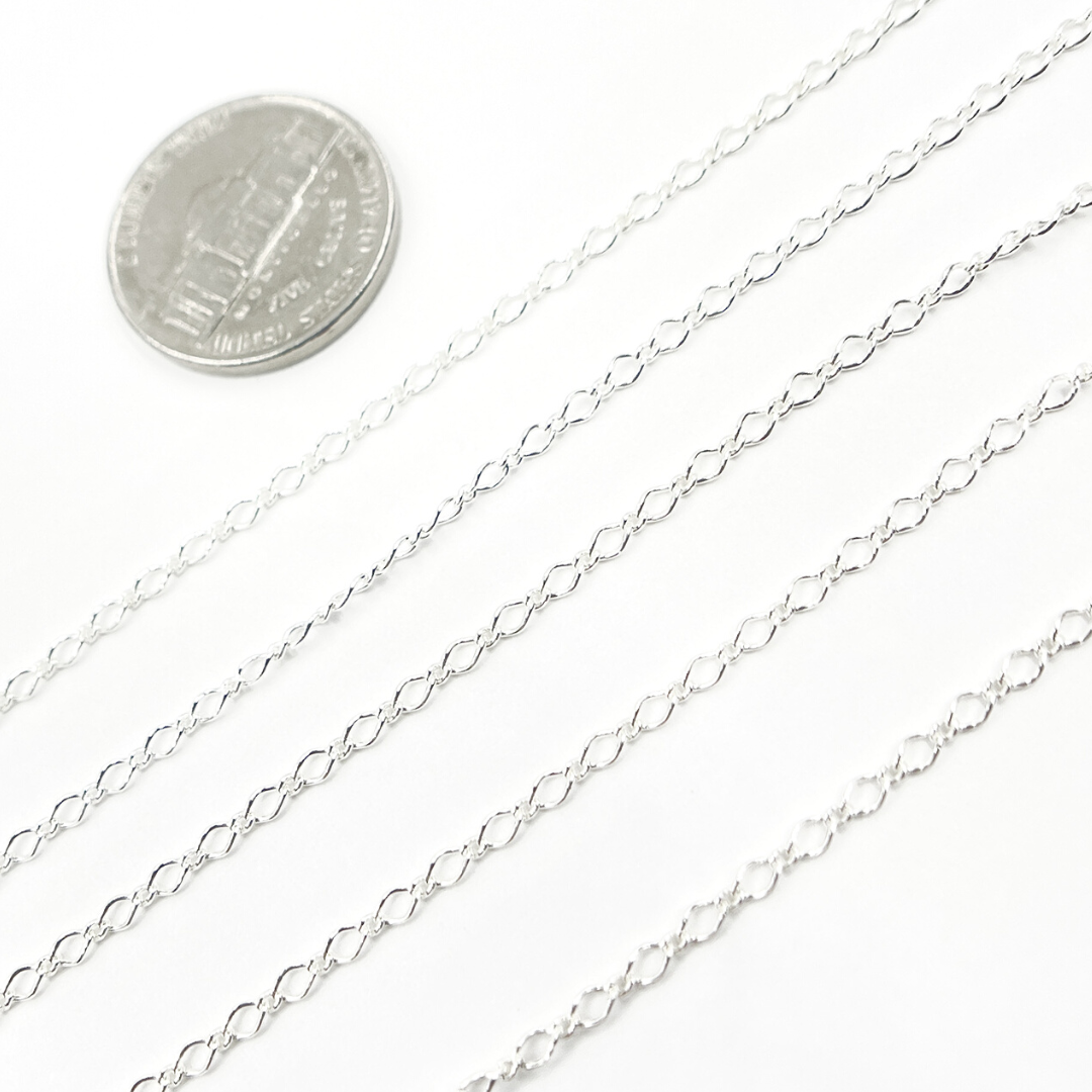 925 Sterling Silver Twisted Cable Chain. 13MQSS