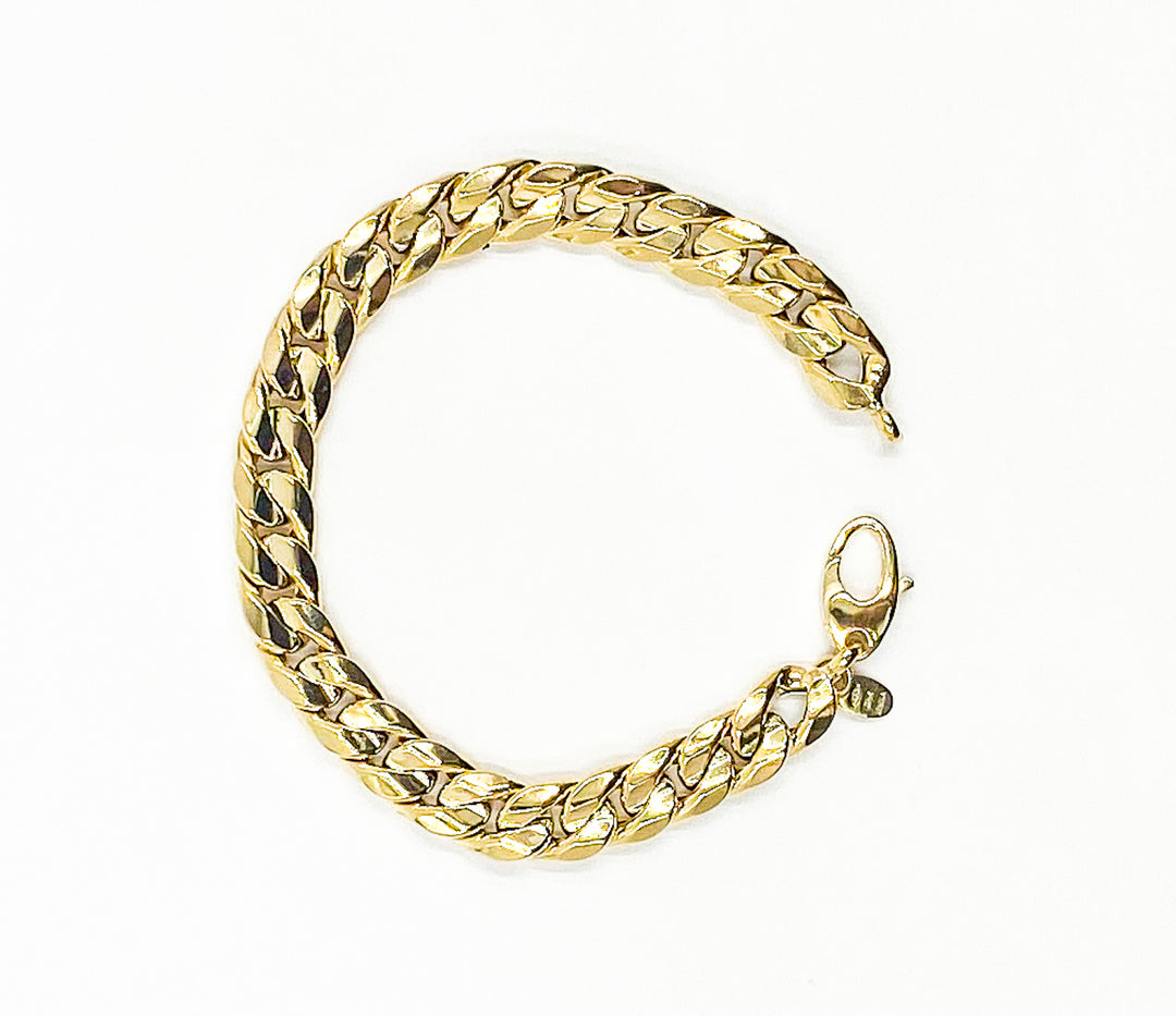 14k Gold Curb Bracelet. 14K Solid Gold Curb Bracelet