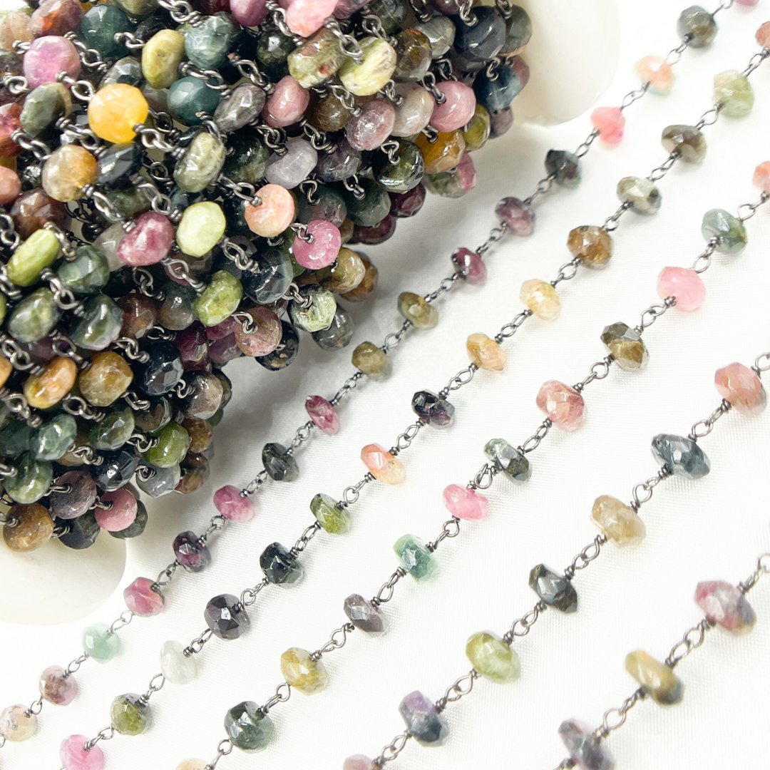 Multi Tourmaline Oxidized Wire Chain. MTO13