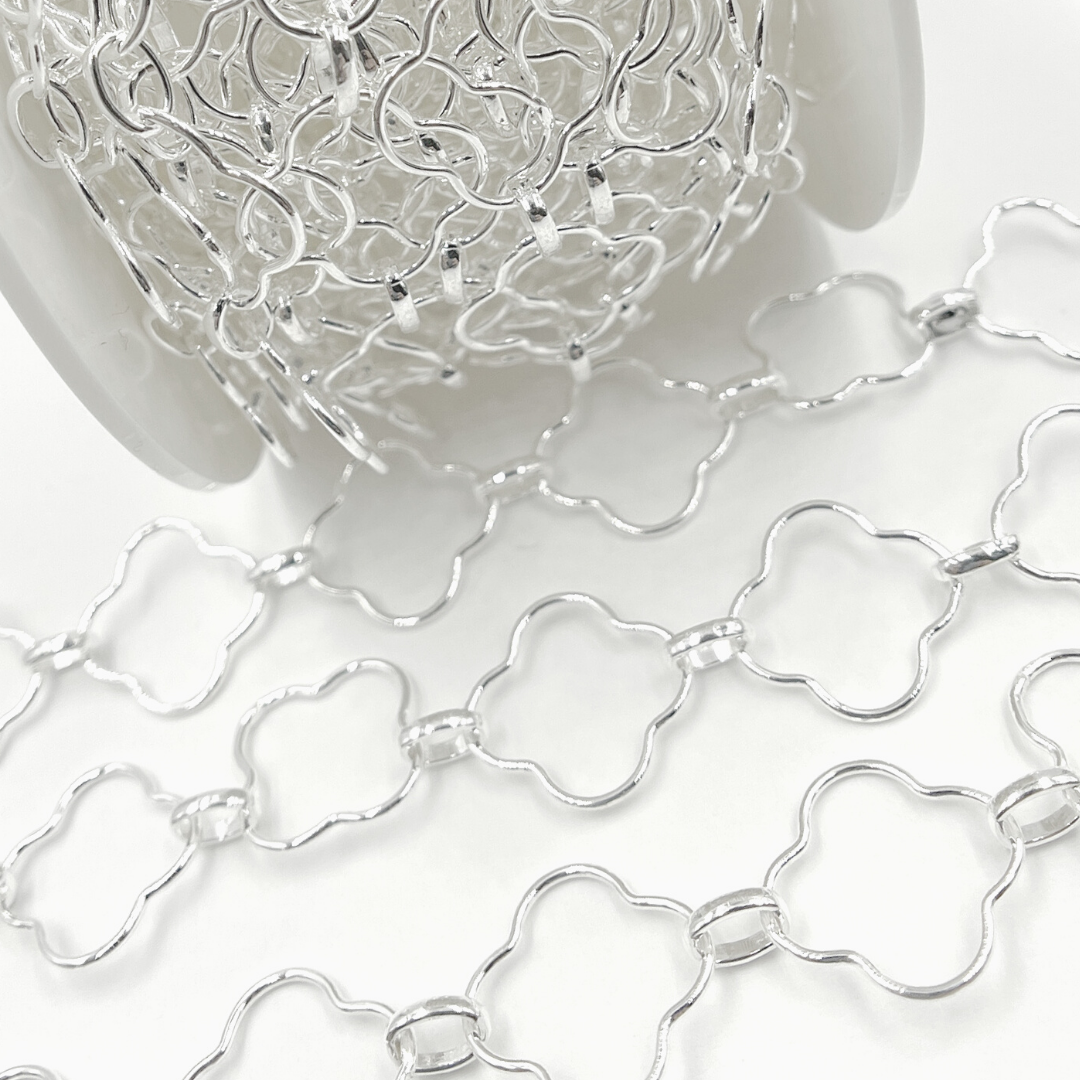 925 Sterling Silver Clover Link Chain