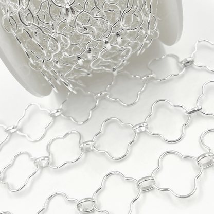 925 Sterling Silver Clover Link Chain