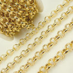 Load image into Gallery viewer, Gold Plated 925 Sterling Silver Rolo Link Chain. V48GP
