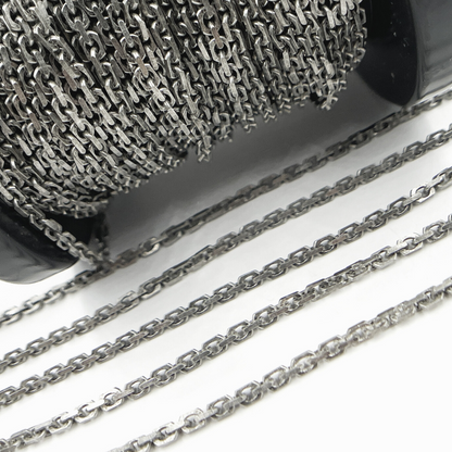 Oxidized Sterling Silver Thick Box Chain