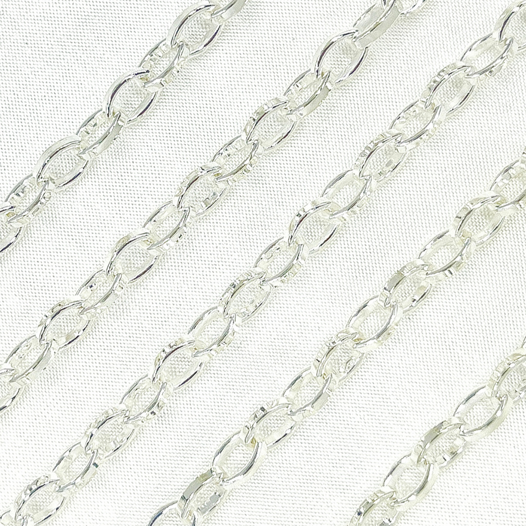 925 Sterling Silver Flat Oval Link Chain. V64SS