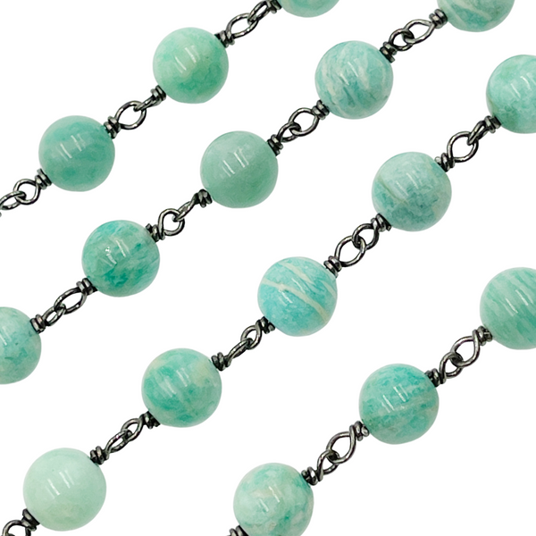 Amazonite Gemstone Round Shape Chain.