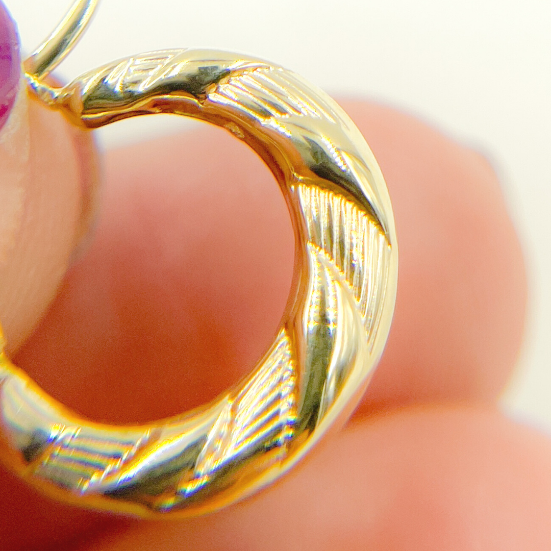 14K Solid Gold Twisted Hoop