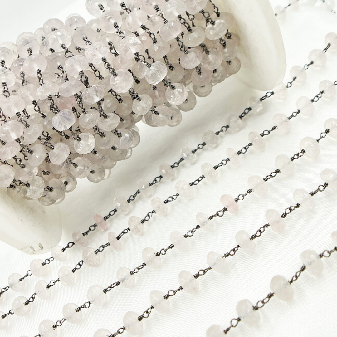 Rose Quartz Oxidized Wire Chain